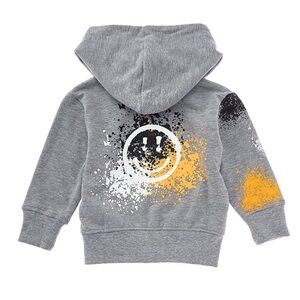 Little Mish Grey Happy Graffiti Hoodie Baby Boys Size 12 months NWOT